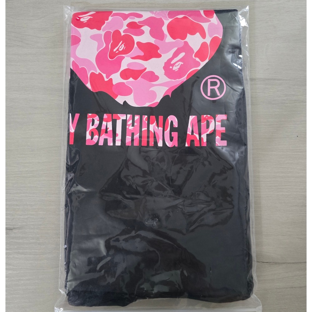 NWT Authentic A Bathing Ape ABC Camo Big Ape Head T-Shirt  Black/Pink Size 2XL - Picture 3 of 4